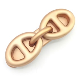 Hermes Hermès Tori Maillon GM Barrette H231034 Biscuit Metal Chaine d'Ancre Hair Clip, Matte Gold,