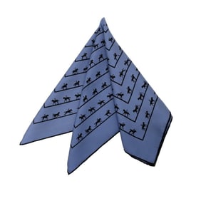 Hermes Hermès Carré 40 SAUT GALOP CANTER RACK Equestrian Scarf, Blue and Black Silk, Women's
