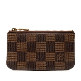 Louis Vuitton Damier Pochette Clé Wallet/Coin Case/Key Case N62658 Brown Leather Women's LOUIS