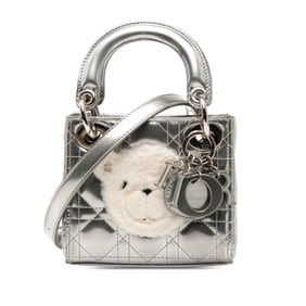 Christian Dior Dior Cannage, Baby Dior, Lady Nano handbag/shoulder bag, 2-way, silver patent leather