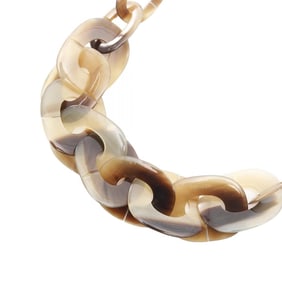 Hermes Hermès Karamba Necklace Jewelry Buffalo Horn Women's Beige Brown