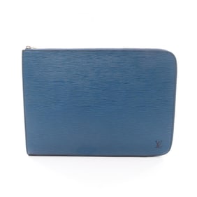 Louis Vuitton Poche Document Epi Leather Second Bag/Clutch Bag, Men's, Blue, M54495