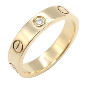 Cartier Mini Love Ring, 1PD, 18K Yellow Gold with Diamonds, Women's, and Clear, B4056150
