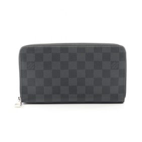 Louis Vuitton Zippy Organizer Damier Graphite Round Long Wallet, Men's, Black, N63077