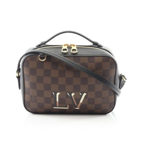Louis Vuitton Santa Monica Shoulder Bag, Coated Canvas and Leather Damier, Women's, Brown, Black,
