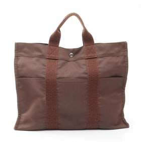Hermes Hermès Air Line MM Tote Bag, Cotton and Nylon Canvas, Men's Women's, Brown