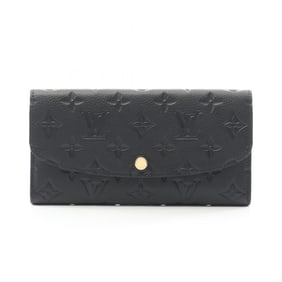 Louis Vuitton Portefeuille Emily Bifold Long Wallet in Monogram Empreinte Leather, Black, Women's,
