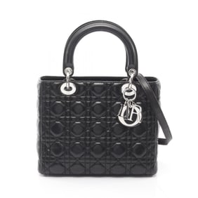 Christian Dior Dior Lady Cannage handbag, leather, women's, black