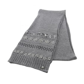CHANEL Cashmere Scarf for Women, Gray, Black, and White, P46510 K05833