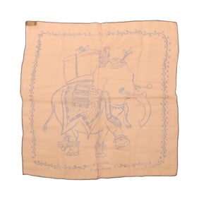 Hermes Hermès Petit Carré 45 "A Votre Service" Silk Scarf for Women, Orange