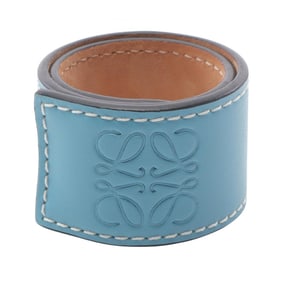 LOEWE Anagram Slap Small Bracelet, Leather, Women's, Blue
