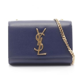 Yves Saint Laurent Saint Laurent Paris Kate Shoulder Bag, Leather, Navy, Women's, 354121