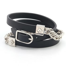 Hermès Gourmet Eskettle Triple Tour Bracelet, Black Leather and Metal with Z Stamp, 2021, Bangle,