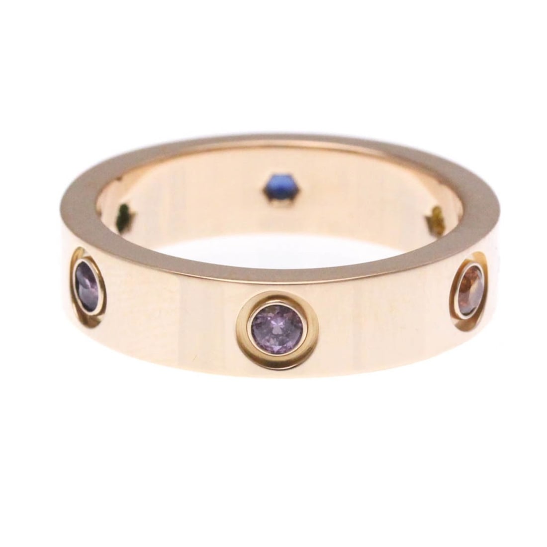 Cartier Love Ring Multi Stone Pink Gold (18K) Fashion Amethyst,Garnet,Sapphire Band Ring Pink Gold (1 of 11)