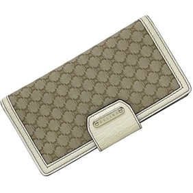 Celine Bifold Long Wallet ec-24585 Beige White Macadam Canvas Leather PP-ST-0087 CELINE Plated