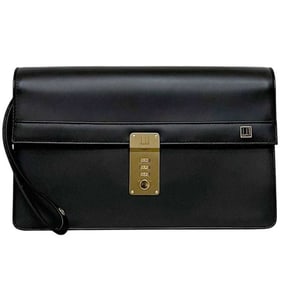 Dunhill Second Bag f-24581 Black Oxford Leather, Unused, Size 11 Clutch Bag, Black, Number Lock
