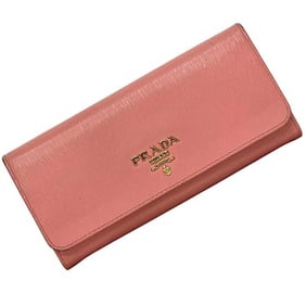 Prada bifold long wallet ec-24468 pink 1MH132 leather with Vitello Move 236 PRADA gold hardware,