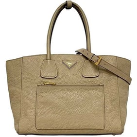 Prada 2-way bag f-24518 Beige SABBIA BN2795 Leather Vitello Dino 204 PRADA Handbag Crossbody