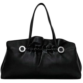 Bvlgari Twist Tote Bag f-24514 Black SAP CODE 23780 Leather BVLGARI Metal Fittings Soft
