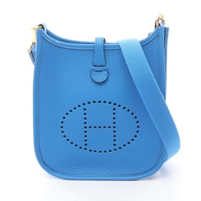 Hermes Hermès Evelyn Amazon TPM Bleu Hydra Shoulder Bag, Taurillon Clemence Leather, Women's, Blue