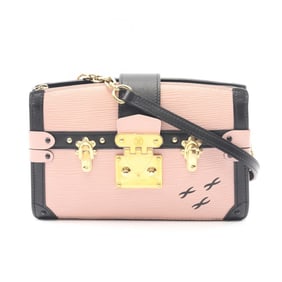 Louis Vuitton Epi Leather Rose Balletine Trunk Clutch Shoulder Bag, Women's, Pink and Black, M53191