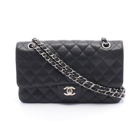 CHANEL Matelasse Double Flap Shoulder Bag in Caviar (Grained Calfskin) for Women, Black