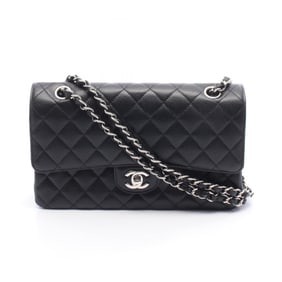CHANEL Matelasse Double Flap Shoulder Bag in Caviar (Grained Calfskin) for Women, Black