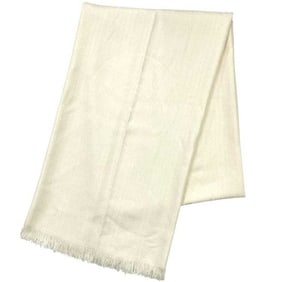 Hermes Hermès Stole ec-24555 White/Beige Libris Cashmere 65% Silk 35% White Women's Men's Knee