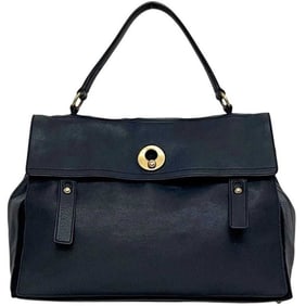 Saint Laurent Muse Two handbag ec-24587 navy 229653 leather canvas 529258 SAINT LAURENT flap bag