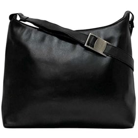 Salvatore Ferragamo Shoulder Bag ec-24524 Black Vara AB-21 0274 Leather Women's