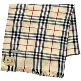 Burberry stole ec-24546 beige check pattern Nova 300108 19000216 L13181S 102 unused wool BURBERRY
