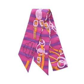Hermes Hermès Twilly BRIDES de GALA Silk Scarf for Women, Purple Multicolor