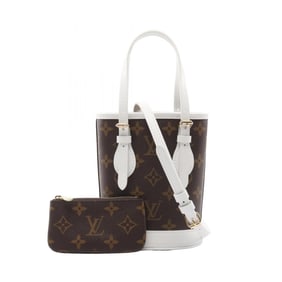 Louis Vuitton Nano Bucket Monogram Handbag, Coated Canvas and Leather, Women's, Brown White, M81489
