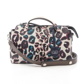 FENDI BY THE WAY MEDIUM Kiosk FF Splash Leather Handbag, Women's, White/Multicolor, 8BL124