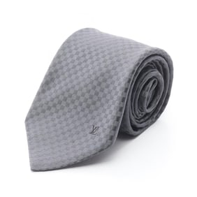 Louis Vuitton Damier Silk Tie for Men, Gray