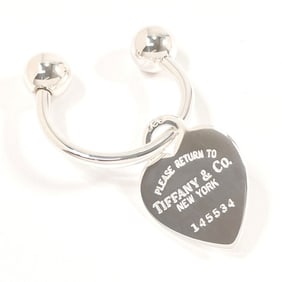 TIFFANY & Co. Tiffany Heart Tag Key Ring Return to Keychain, 925 Sterling Silver, Women's