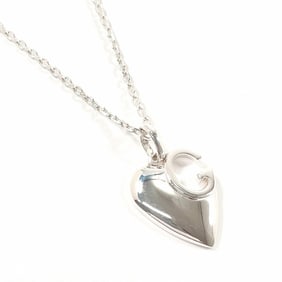 GUCCI G Heart Necklace 233963 J8400 8106, 925 Sterling Silver, Women's