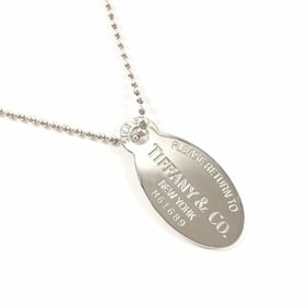 TIFFANY & Co. Tiffany Oval Tag Return to Necklace, 925 Sterling Silver, Women's