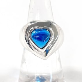 YVES SAINT LAURENT Heart Ring, 925 Sterling Silver with Stone, Size 11.5, Women's