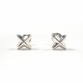TIFFANY & Co. Tiffany Sirius Star Elsa Peretti Earrings in 925 Sterling Silver/14K White Gold,