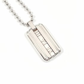 TIFFANY & Co. Tiffany Atlas Plate Ball Chain Necklace, 925 Sterling Silver, Unisex