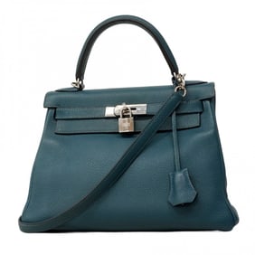 Hermes Hermès Kelly 28 Togo Vert Bosphor T-stamped 2-way bag for women