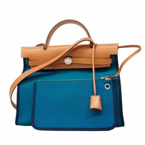 Hermes Hermès Airbag Zip PM Handbag, Toile Officier, Blue, ?Q Stamp, 2-Way Bag for Women