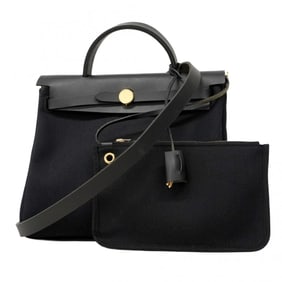 Hermes Hermès Airbag Zip PM Toile Officier Handbag, Black, B Stamp, 2-Way Bag for Women