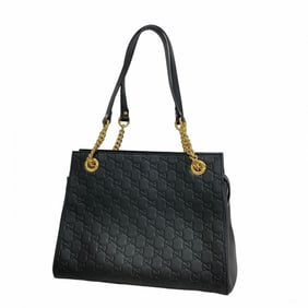Gucci Shoulder Bag Guccissima 453773 Leather Black Women's