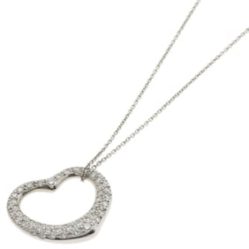 Tiffany Open Heart Full Pavé Diamond Necklace in Platinum PT950 for Women