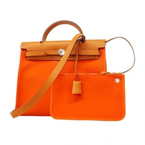 Hermes Hermès Air Line Zip PM Handbag, Toile Officier, Orange, T-Stamp, 2-Way Bag for Women