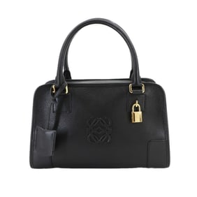 LOEWE Amazona 28 Handbag in Black Leather with Gold Hardware