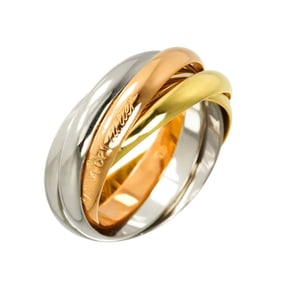 Cartier Trinity #51 Ring, Small, SM, 18K Yellow Gold, White and Pink 5-Row, Three-Tone, 750