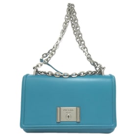 Prada chain shoulder bag leather women's